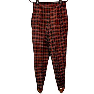 NWOT Vintage Casual Corner Red and Black Plaid Stirrup Dress Pants – Size 10